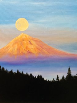 Hazy Mountain Moon- Muse Paintbar