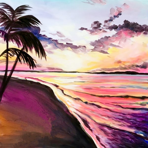 Sunset Beach Painting Class - Muse Marlborough